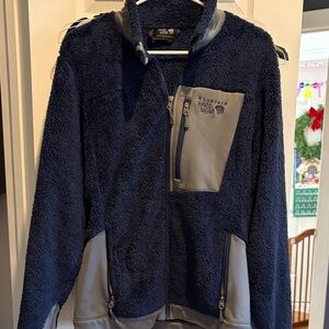 Mountain Hardwear Blue and Gray Fleece Jacket
